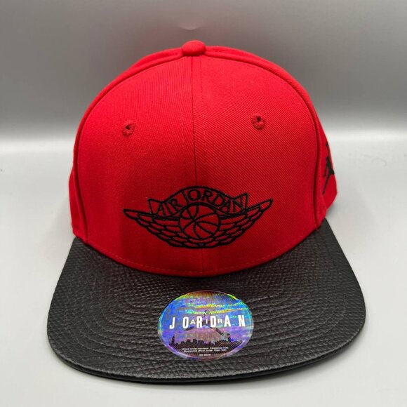 Air Jordan Wings Hat Men Red Black Embroidered‎ Logo Jumpman Snap Back Cap
